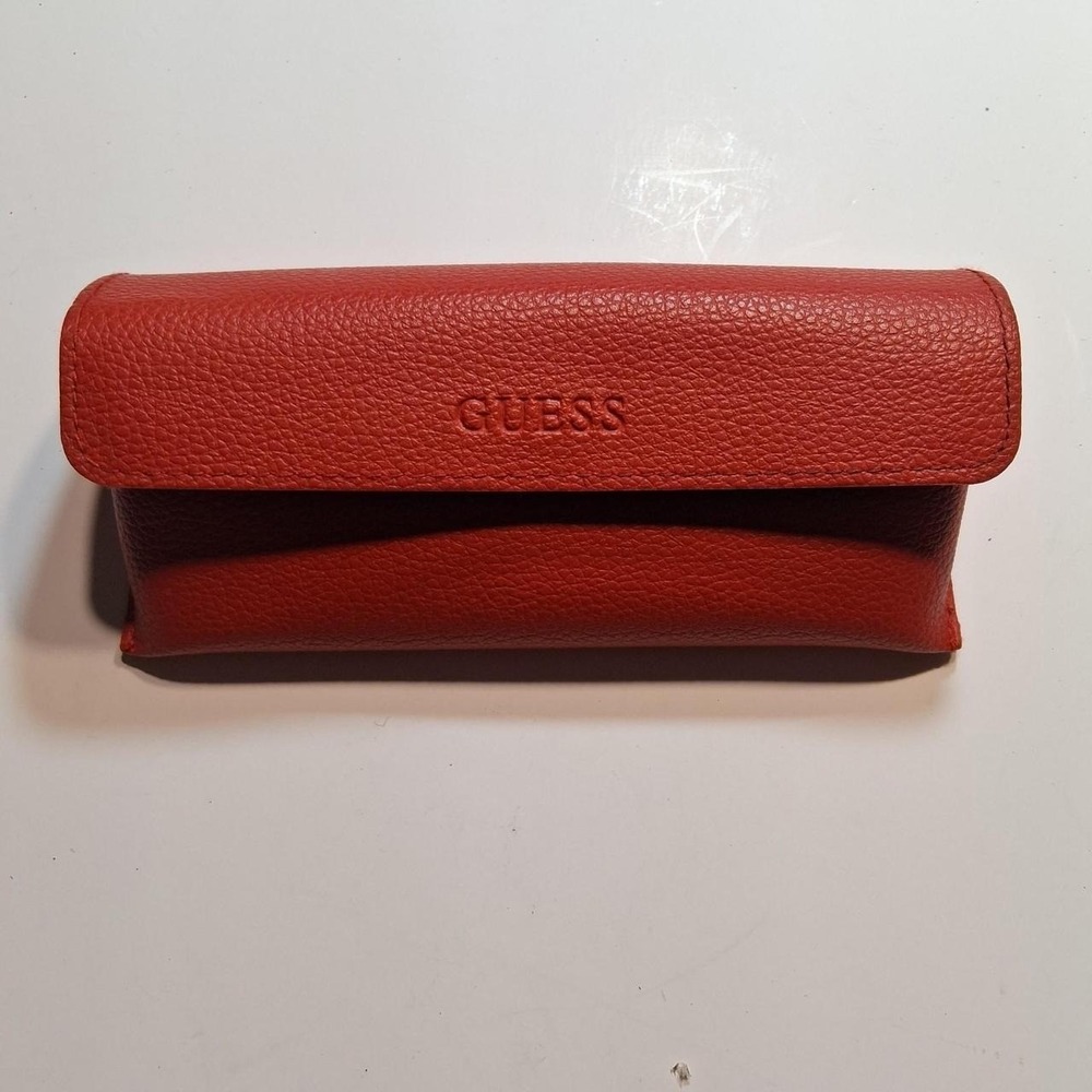 Red Guess sunglasses case or eye glass case snap closure